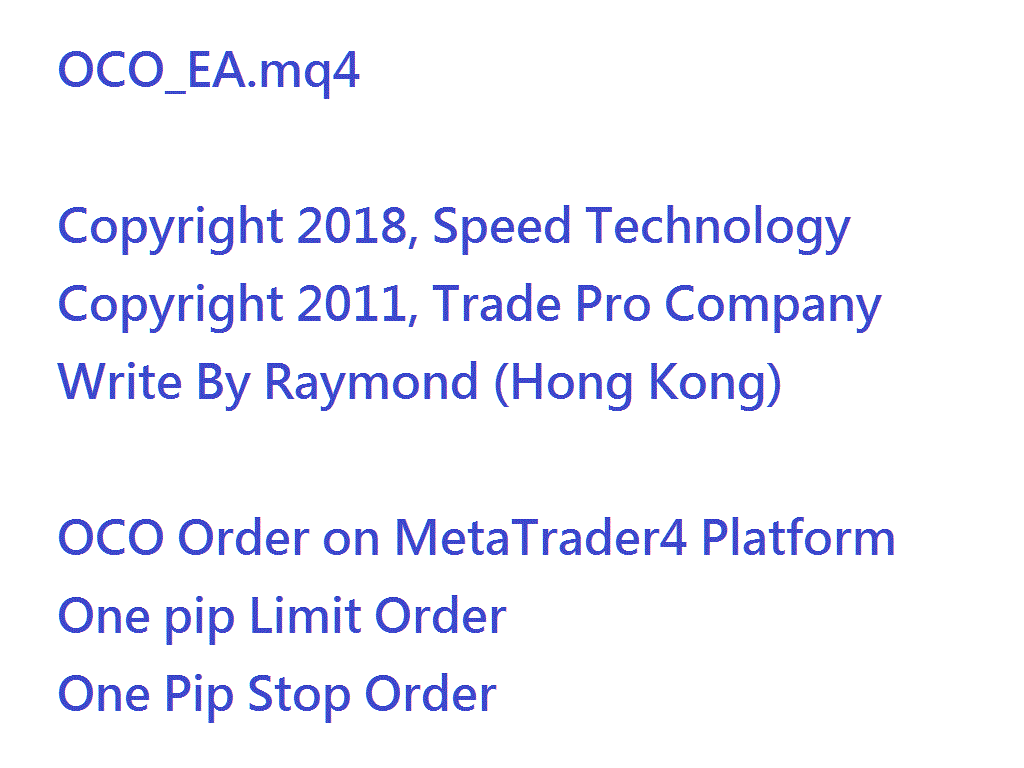 Free Download Of The Oco Order On Metatrader4 Platform Mt4 One - 