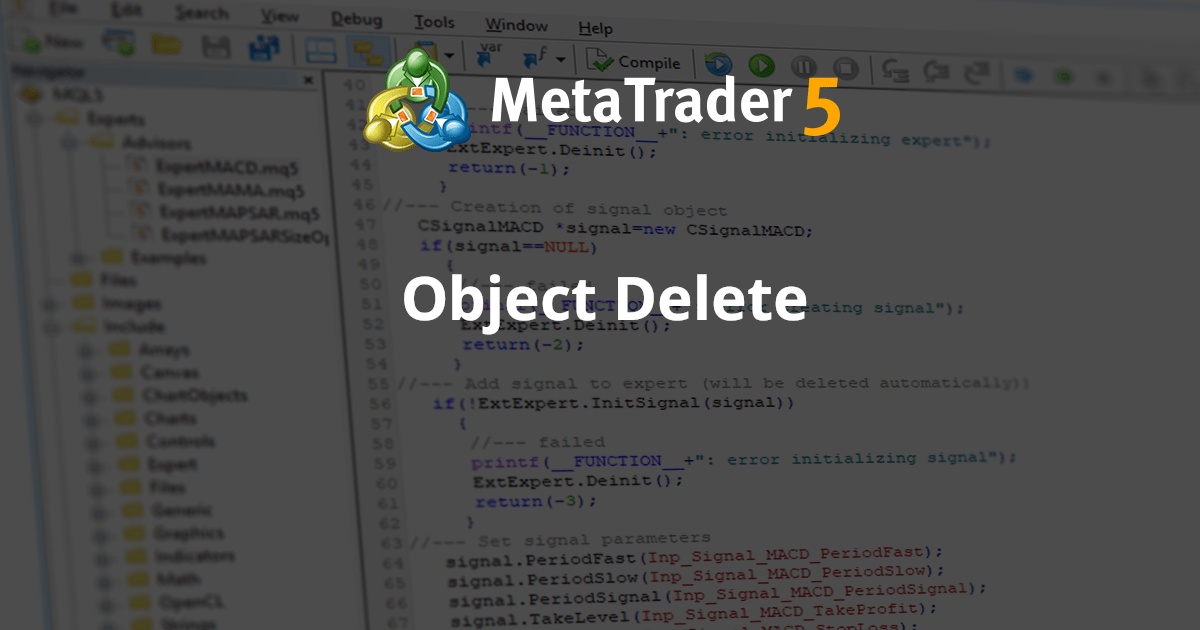 Free Download Of The Object Delete Script By znoy1 For MetaTrader 4 In The MQL5 Code Base 