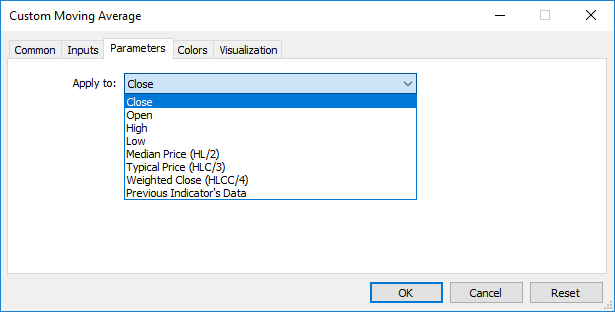 Selecting timeseries to calculate an indicator