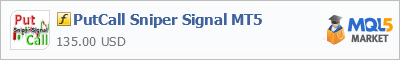 Buy PutCall Sniper Signal MT5 customer indicator in the store selling algo trading systems