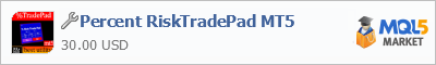 Buy Percent RiskTradePad MT5 trading application in the store of automated robot systems