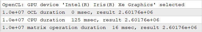 The results of the comparative testing of computations using OpenCL and without it are as follows: The results of the comparative testing of computations using OpenCL and without it are as follows: