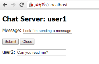Chat service webpage on WebSocket